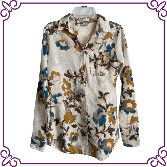 Van Heusen Woman's Floral Fitted Long Sleeve Blouse XXS - Picture 1 of 9